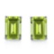 5x7 Emerald Cut Peridot Earrings In Sterling Silver