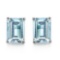 5x7 Emerald Cut Sky Blue Topaz Earrings In Sterling Silver