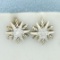 David Yurman Diamond Starburst Cable Stud Earrings In Sterling Silver