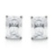 5x7 Emerald Cut White Topaz Earrings In Sterling Silver