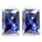 5x7 Emerald Cut Lab Tanzanite Earrings In Sterling Silver