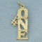 Number One Charm Or Pendant In 14k Yellow Gold