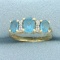 Swiss Blue Topaz And Diamond Ring In 14k Yellow Gold