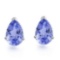 5x7 Pear Lab Tanzanite Earrings In Sterling Silver