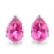 5x7 Pear Lab Pink Sapphire Earrings In Sterling Silver