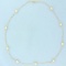 Italian Ball Bead Station Necklace In 14k Yellow Gold