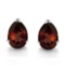 4x6 Pear Garnet Earrings In Sterling Silver