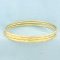 Stacking Beveled Bangle Bracelet Set Of 3 In 22k Yellow Gold
