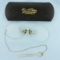 Antique Pince Nez Glasses Spectacles With Hair Pin And Case