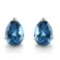 4x6 Pear London Blue Topaz Earrings In Sterling Silver