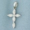Diamond Cross Pendant In 18k White Gold