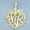 Diamond Cut #1 Wife Pendant In 14k Yellow Gold