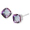 8mm Cushion Mystic Topaz Earrings In Sterling Silver