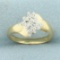 Diamond Leaf Nature Design Ring In 14k Yellow Gold