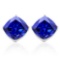 8mm Cushion Lab Tanzanite Earrings In Sterling Silver