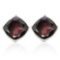 6mm Cushion Garnet Earrings In Sterling Silver