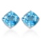 6mm Cushion Sky Blue Topaz Earrings In Sterling Silver