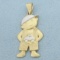 Little Boy Pendant In 14k Yellow And White Gold