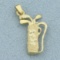 Golf Clubs Charm Or Pendant In 14k Yellow Gold