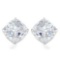 6mm Cushion White Topaz Earrings In Sterling Silver