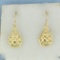 Filigree Teardrop Dangle Earrings In 10k Yellow Gold