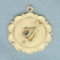 Inscribable Sapphire Arrow Through Heart Pendant Or Charm In 14k Yellow Gold