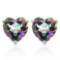 10mm Heart Mystic Topaz Earrings In Sterling Silver