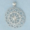 Kaleidoscope Geometric Design Pendant In 14k White Gold