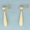 Ball Bead And Teardrop Dangle Earrings In 14k Yellow Gold