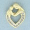 Diamond Mother And Child Pendant In 14k Yellow Gold