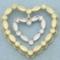 Diamond Cut Heart In Heart Pendant In 10k Yellow And White Gold
