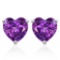 10mm Heart Amethyst Earrings In Sterling Silver