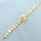 Italian Designer Flower Bracelet In 14k Yellow Gold