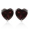 8mm Heart Garnet Earrings In Sterling Silver