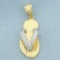 Flip Flop Sandal Pendant In 14k Yellow And White Gold