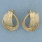Diamond Cut Knot Design Earrings In 14k Yellow Gold