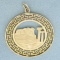 Greek Parthenon Medallion Pendant In 14k Yellow Gold