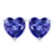 8mm Heart Lab Tanzanite Earrings In Sterling Silver