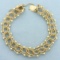 Rope Circle Link Charm Bracelet In 14k Yellow Gold