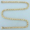 18 Inch Rope Link Chain Necklace In 14k Yellow Gold