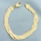 Italian Braided Herringbone Link Bracelet In 14k Yellow Gold