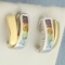 Guy Laroche Designer Rainbow Gemstone Earrings In 18k Yellow And White Gold
