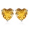 6mm Heart Citrine Earrings In Sterling Silver