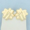Puffy X Earrings In 14k Yellow Gold