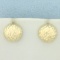 Diamond Cut Half-dome Button Earrings In 14k Yellow Gold
