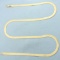 Italian 24 Inch Reversable Herringbone Link Necklace In 14k Yellow Gold