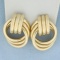 Designer Hoop Earrings In 14k Yellow Gold