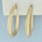 Diamond Cut Matte Finish Hoop Earrings In 14k Yellow Gold