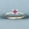 Pink Sapphire Solitaire Ring In 8k White Gold