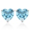 5mm Heart Sky Blue Topaz Earrings In Sterling Silver